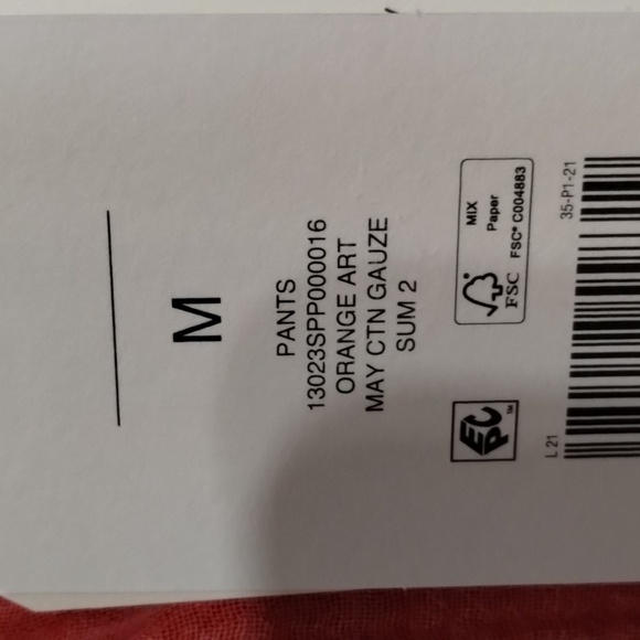 Wonderly Orange Gauze Raw Hem Drawstring Pant Size Medium - Picture 4 of 13